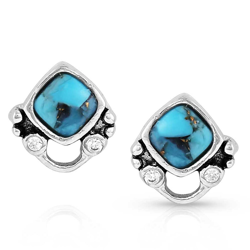 Load image into Gallery viewer, Montana Silversmith Moonlight Mountains Turquoise Post Earrings

