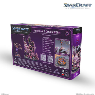 Back of the StarCraft Kerrigan & Omega Worm expansion box
