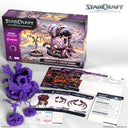 Kerrigan & Omega Worm box with purple Kerrigan and Omega Worm miniatures and cards