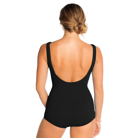 Krinkle Chlorine Resistant Swimsuits - Plus Size Swimwear - Black Size 24W