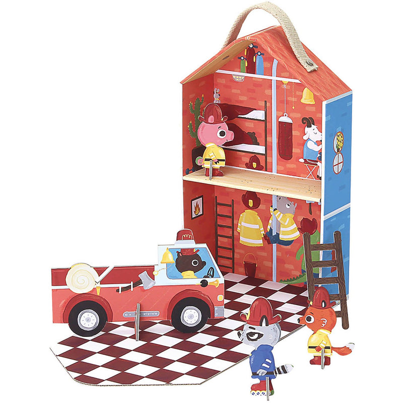 Load image into Gallery viewer, Krooom Captain Furry&#39;s Fire Station Playset
