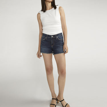 Silver Jeans Co. Suki Mid Rise Luxe Stretch Shorts (Dark Indigo) Size 26