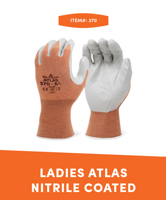 Ladies Atlas Nitrile Coated Gloves Large