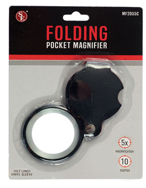 Sona Enterprises 5x/2" Glass Lens Folding Pocket Magnifie