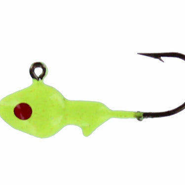 Big Bite Baits 1/8oz Minnow Head Jig 10-Pack (Chartreuse/Red Eye)