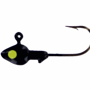 Big Bite Baits 1/4oz Minnow Head Jig 10-Pack (Black/Chartreuse Eye)