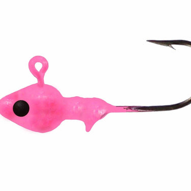 Big Bite Baits 1/8oz Minnow Head Jig 10-Pack (Pink/Black Eye)