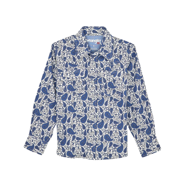 Wrangler Youth Boy's Long Sleeve Shirt (Paisley Blue) Size M