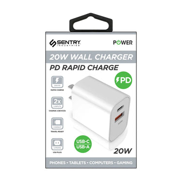 Sentry 20W USB A to USB C Wall Charger