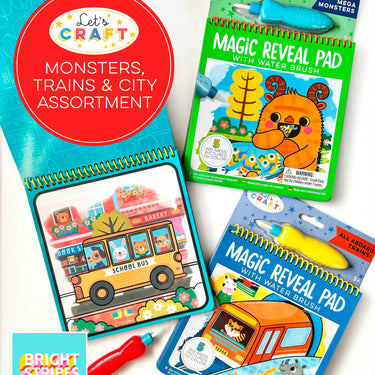 Magic Water Reveal Pads Monsters, Trains & City 1 piece