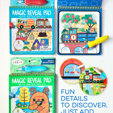 Magic Water Reveal Pads Monsters, Trains & City 1 piece