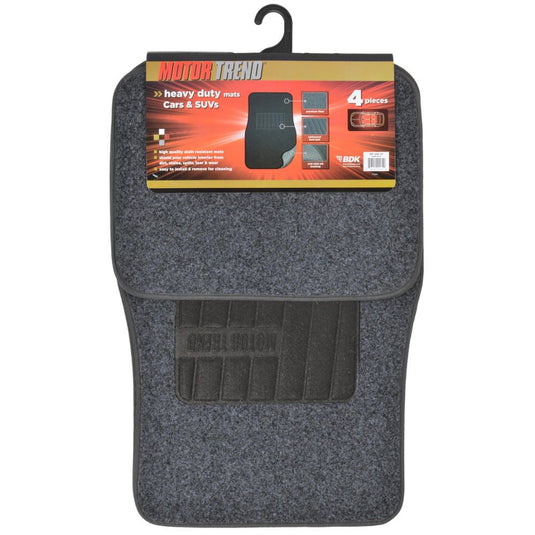 BDK CARPET FLOOR MATS - 4 PIECE (THICK) CHARCOAL