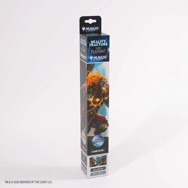 Ajani Reality Fracture Shiny Playmat in its retail tube packaging
