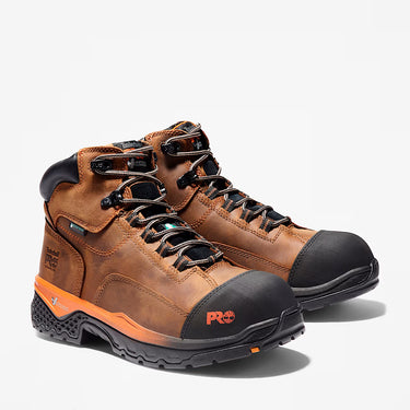 Timberland PRO® Men's Bosshog 6" Composite Toe Waterproof Work Boot (Brown Leather/Orange) Size 13W