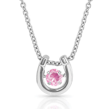Montana Silversmith Dancing Birthstone Horseshoe Necklace October