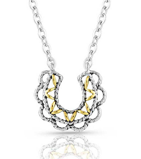 Montana Silversmiths Lucky Montana Gold Horseshoe Necklace