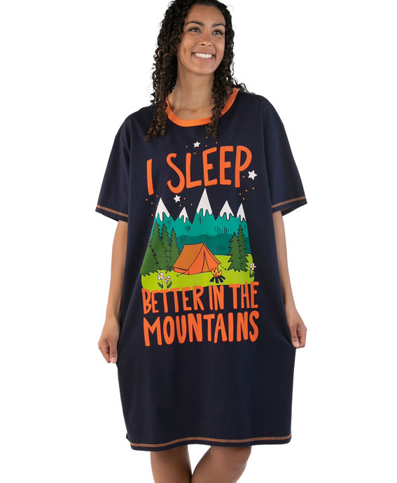 Sleep Better in the Mountains Women's Nightshirt
