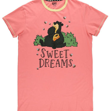 Lazy One Women's Sweet Dreams Bear Nightshirt (Pink) One Size