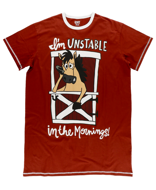 Unstable in The Morning Women's Horse Nightshirt