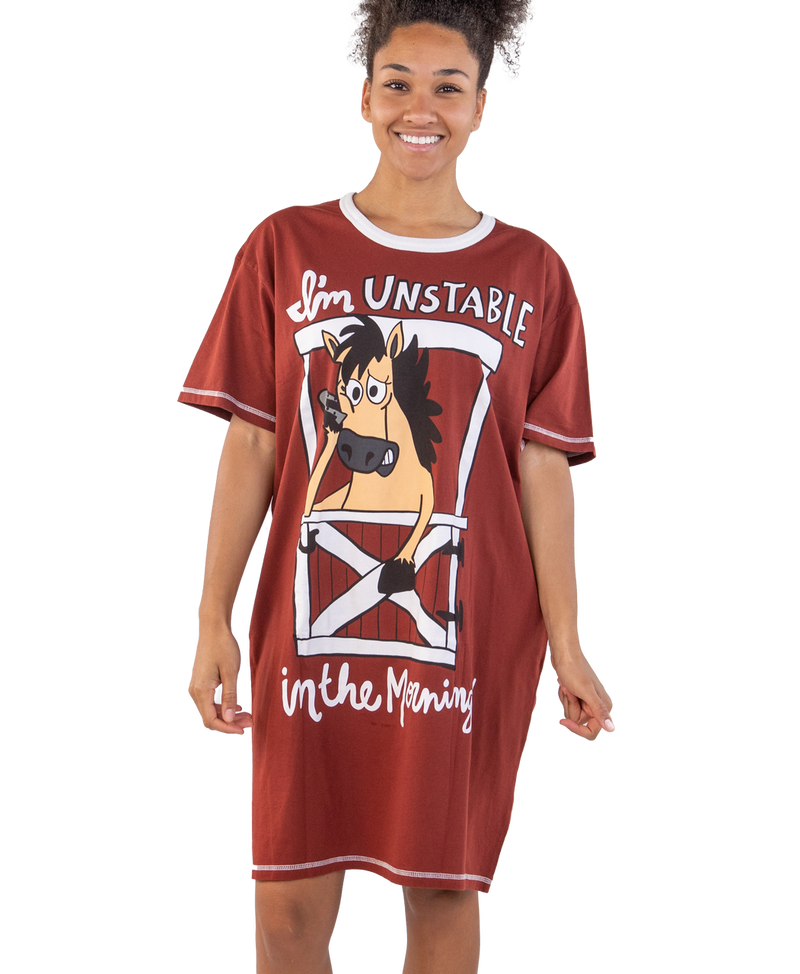 Load image into Gallery viewer, Unstable in The Morning Women&#39;s Horse Nightshirt
