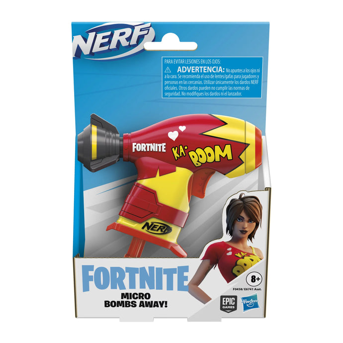 Nerf MicroShots Fortnite Micro Bombs Away - Mini Dart-Firing Blaster and 2 Official Nerf Elite Darts - for Youth, Teens, Adults