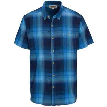 North River Men's Fine Twill Umbre Plaid Shirt (Twilight) Size L