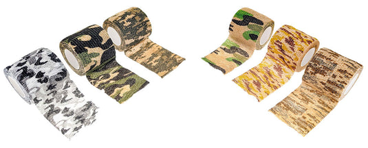 Assorted Camouflage Adhesive Free Wraps, (2"x15ft) (1 wrap at random)