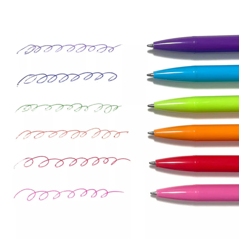 Load image into Gallery viewer, Ooly Bright Writers Colored Ink Retractable Ballpoint Pens (6 Set)
