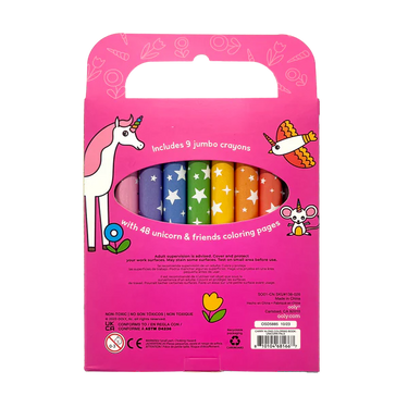 Ooly Carry Along! Coloring Book and Crayon Set - Unicorn Pals - Set of 9 Crayons