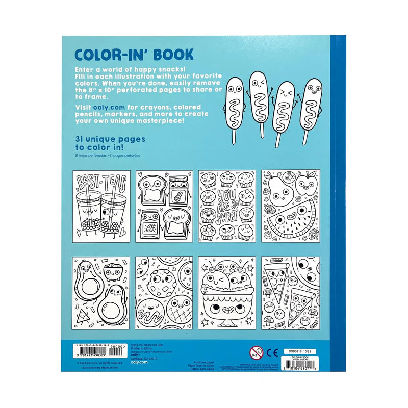 Load image into Gallery viewer, Ooly Color-in&#39; Book Coloring Book - Happy Snacks
