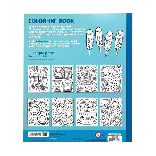 Ooly Color-in' Book Coloring Book - Happy Snacks