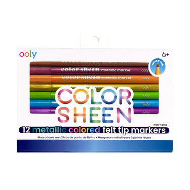 Ooly Color Sheen Metallic Colored Felt Tip Markers (12 Set)