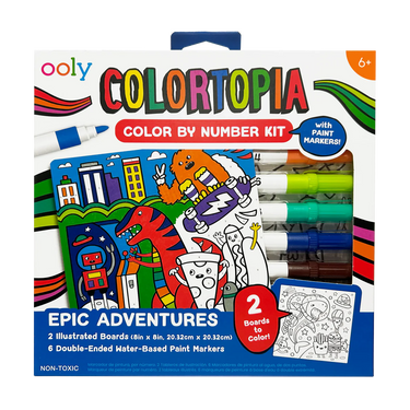 Ooly Colortopia Color By Number Paint Marker Kit - Epic Adventures