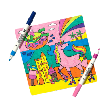 Ooly Colortopia Color By Number Paint Marker Kit - Unicorn Funland