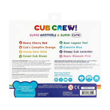 Ooly Cub Crew Washable Markers - Set of 8