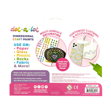 Ooly Dot-a-Lot 3D Dimensional Craft Paint - Pearlescent - Set of 8