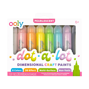 Ooly Dot-a-Lot 3D Dimensional Craft Paint - Pearlescent - Set of 8
