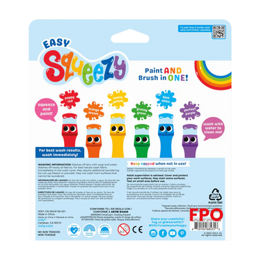 Ooly Easy Squeezy Squeezable Poster Paint Brushes - Set of 6