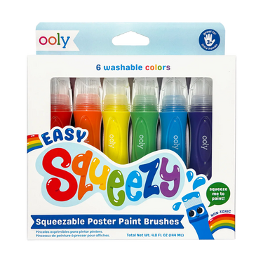 Ooly Easy Squeezy Squeezable Poster Paint Brushes - Set of 6