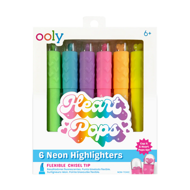 Ooly Heart Pops Neon Highlighters - Set of 6