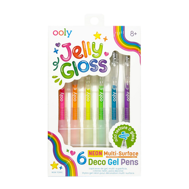 Ooly Jelly Gloss Neon Multi-Surface Deco Gel Pens - Set of 6