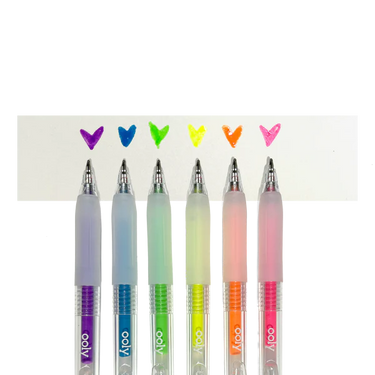 Ooly Jelly Gloss Neon Multi-Surface Deco Gel Pens - Set of 6