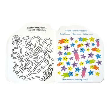 Ooly Playful Pages Activity Book - Games Coloring Stickers - Pets in Space