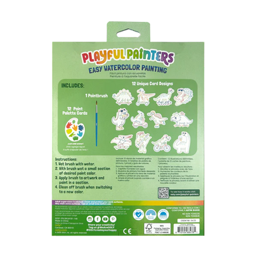 Ooly Playful Painters Easy Watercolor Painting Kit - Chills & Thrills Dinos