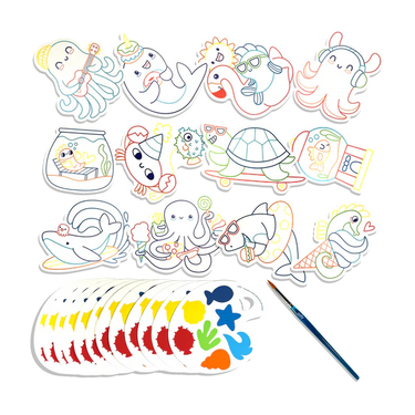 Ooly Playful Painters Easy Watercolor Painting Kit - Ocean Fun