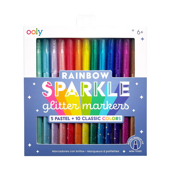 Ooly Rainbow Sparkle Glitter Markers (15 Set)