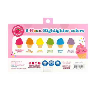 Ooly Sweet Scoops Scented Neon Highlighters - Set of 6
