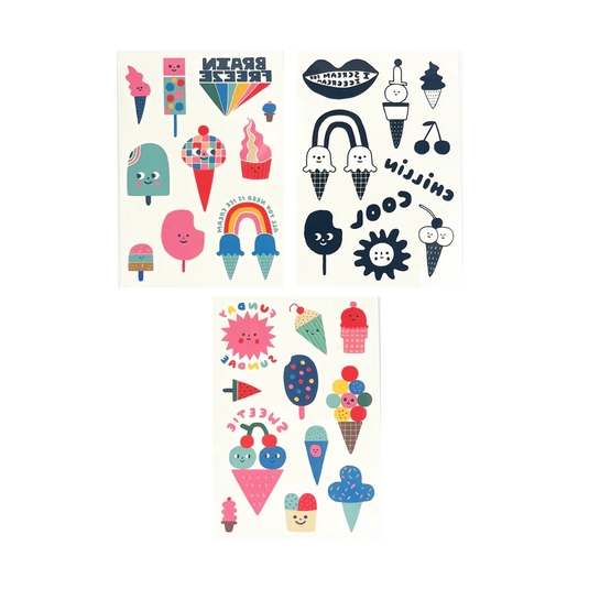 Ooly Tattoo-Palooza x Suzy Ultman: Temporary Tattoos Mini Pack - Ice Cream Party