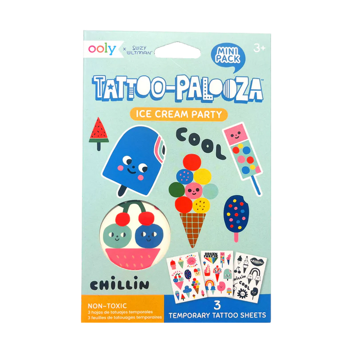 Ooly Tattoo-Palooza x Suzy Ultman: Temporary Tattoos Mini Pack - Ice Cream Party