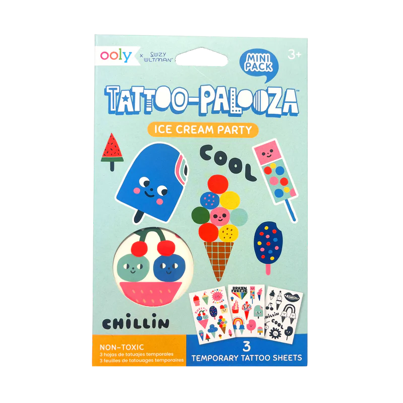 Load image into Gallery viewer, Ooly Tattoo-Palooza x Suzy Ultman: Temporary Tattoos Mini Pack - Ice Cream Party
